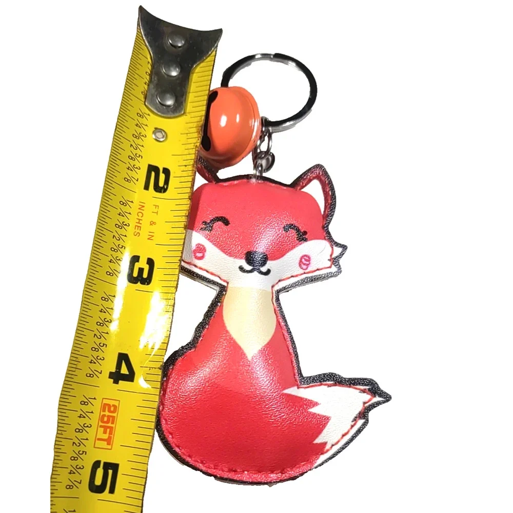 Orange Fox Vinal Bell Fun Keychain Large